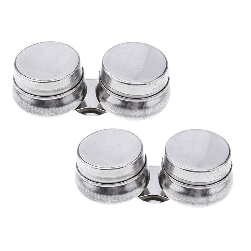 2Pc Artists Stainless Steel Double Dipper Palette Clip for Painting With Lid