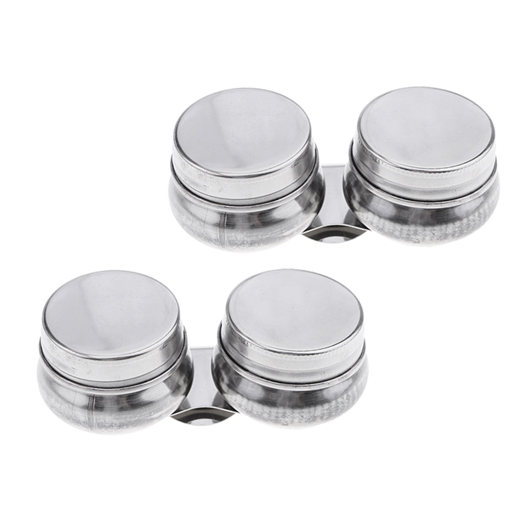 2Pc Artists Stainless Steel Double Dipper Palette Clip for Painting With Lid