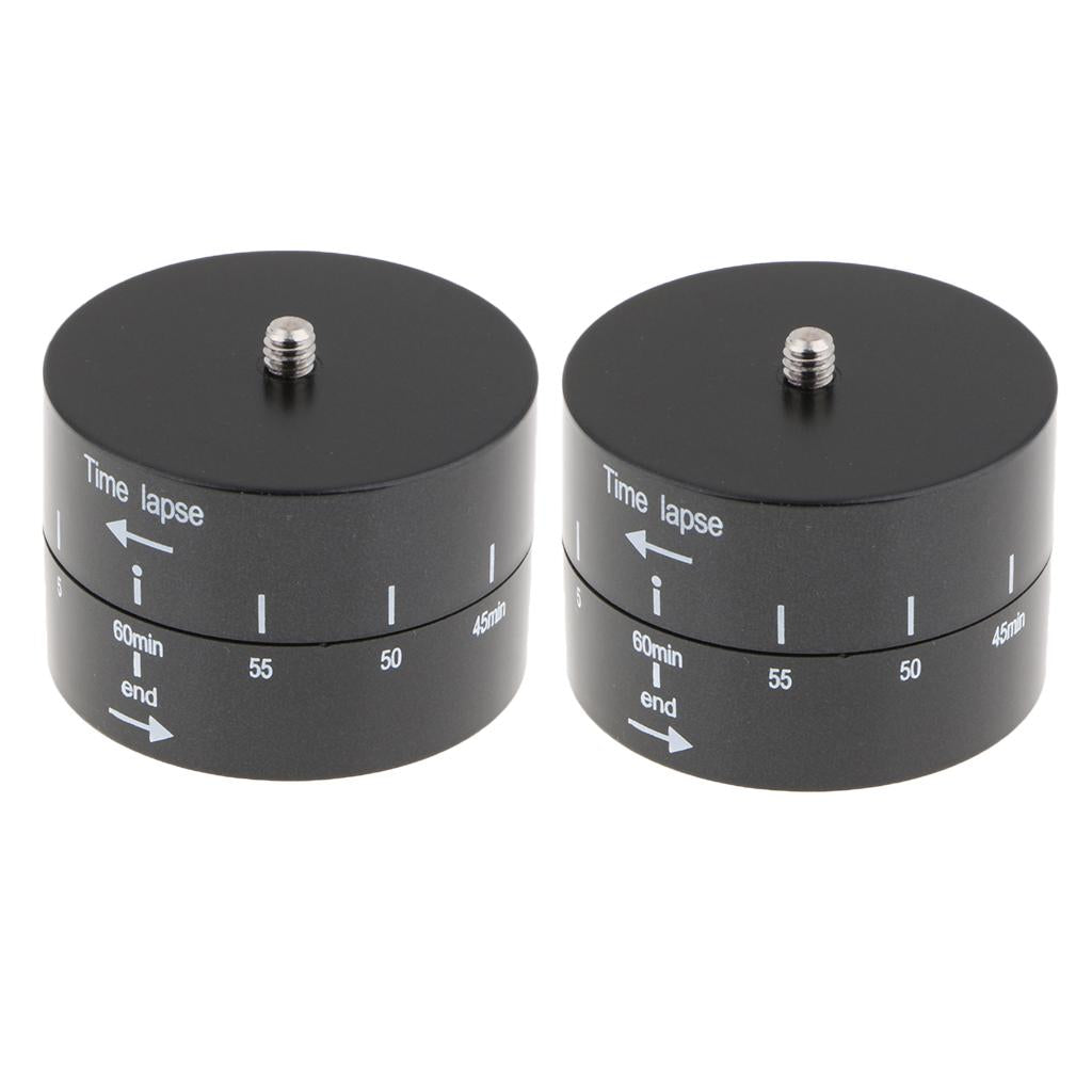 2x Panoramic 360 / 60-Minute Time Lapse Tripod Head for /Phones Black