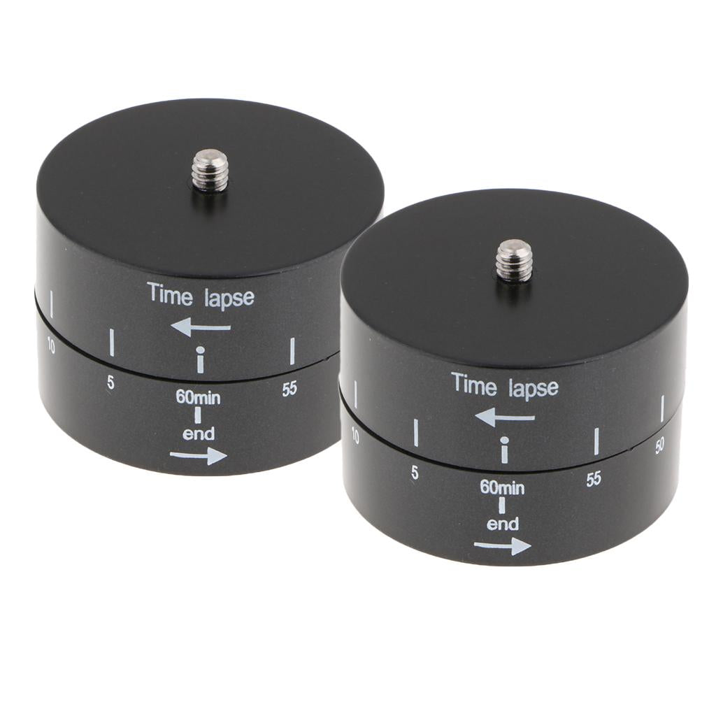2x Panoramic 360 / 60-Minute Time Lapse Tripod Head for /Phones Black