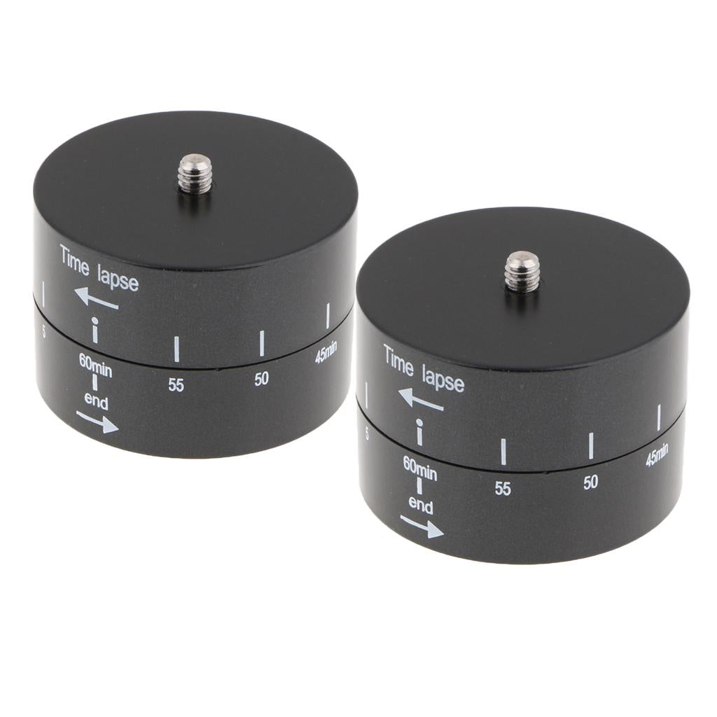 2x Panoramic 360 / 60-Minute Time Lapse Tripod Head for /Phones Black