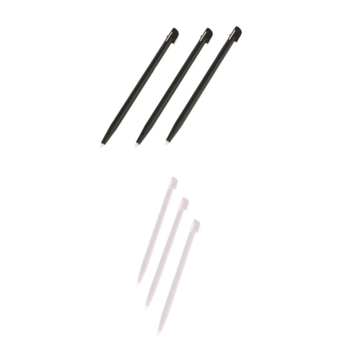 6pcs Slot in Touch Screen Pen Stylus Resistive for Nintendo 2DS Black+White