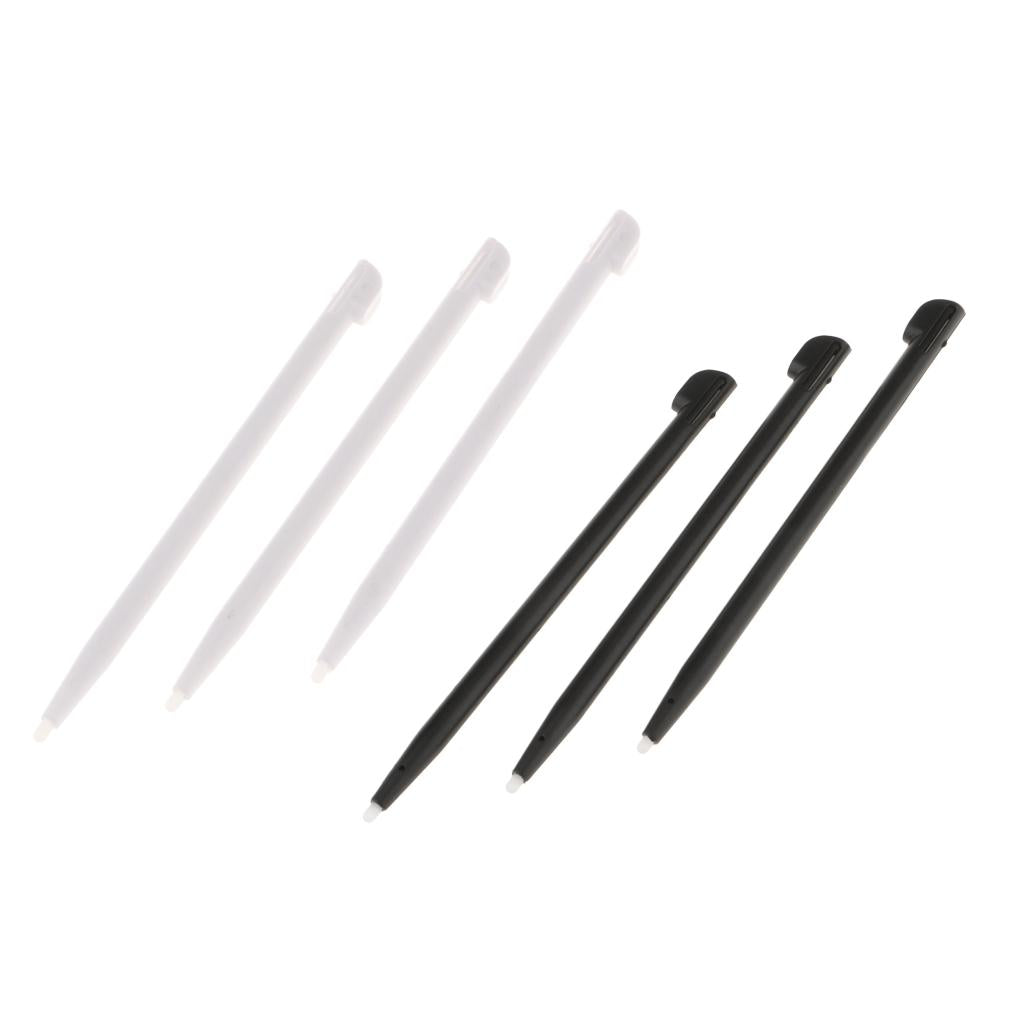 6pcs Slot in Touch Screen Pen Stylus Resistive for Nintendo 2DS Black+White