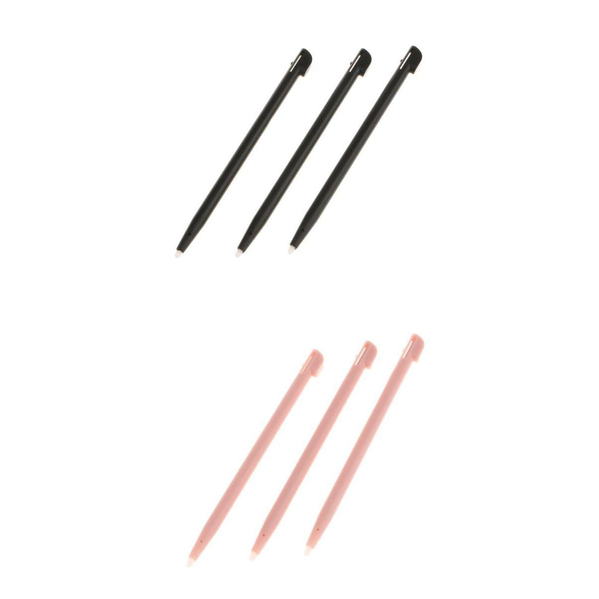6pcs Slot in Touch Screen Pen Stylus Resistive for Nintendo 2DS Black+Pink