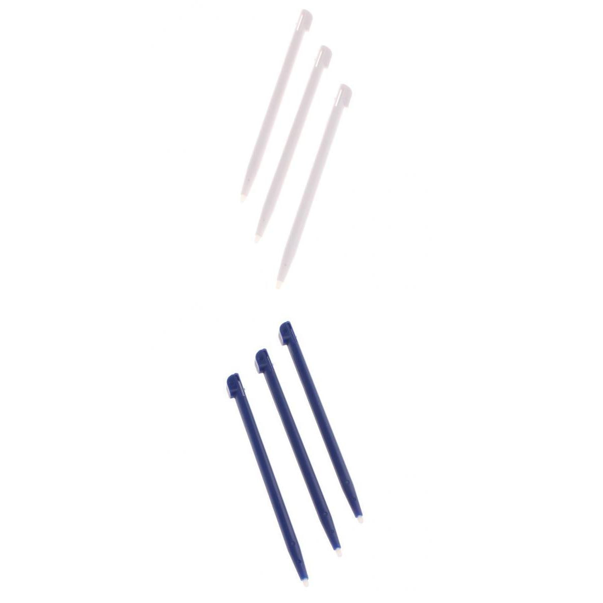 6pcs Slot in Touch Screen Pen Stylus Resistive for Nintendo 2DS White+Blue
