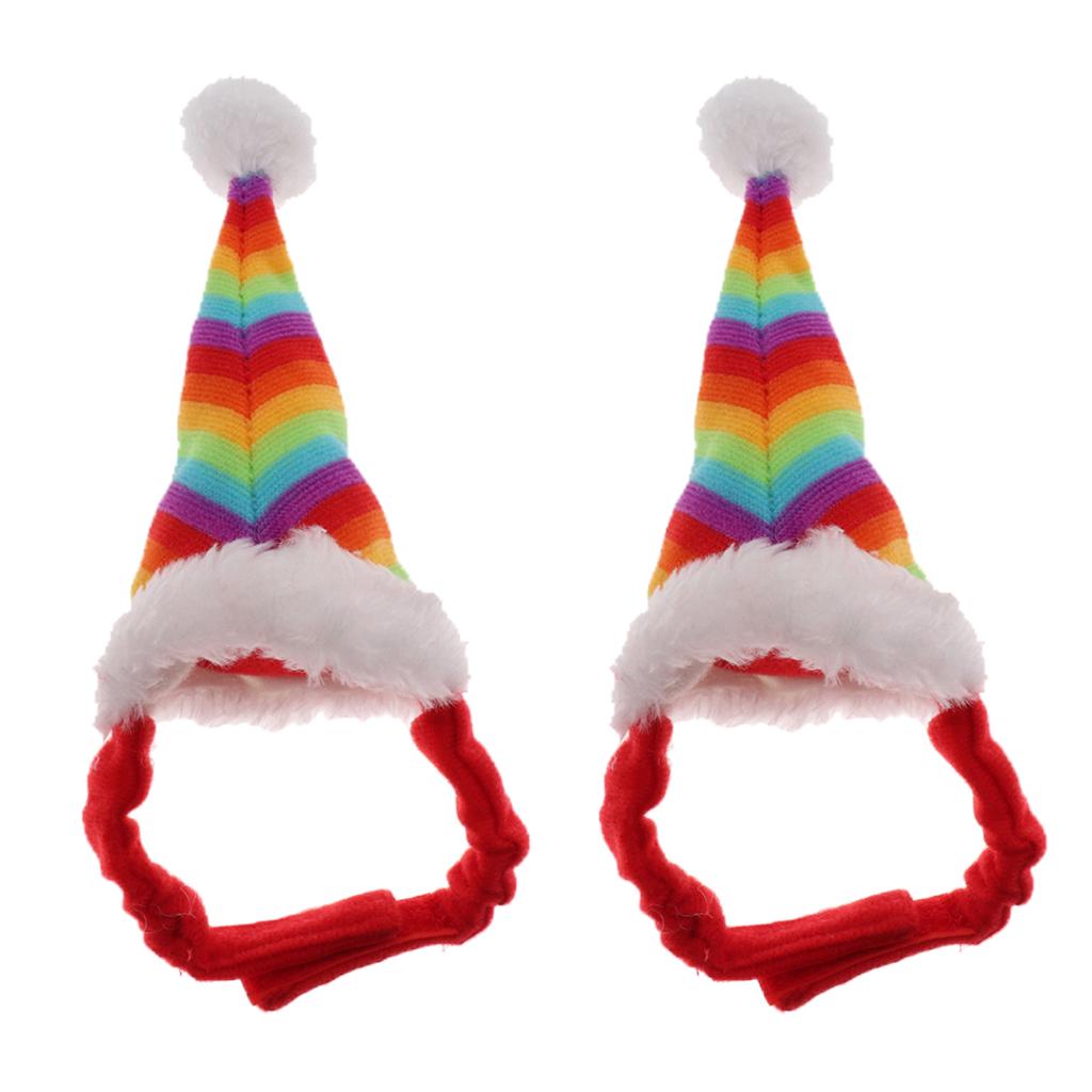 2 Pcs Adjustable Elastic Small Pet Dog Cat Puppy Kitten Hamster Chrismas Hat