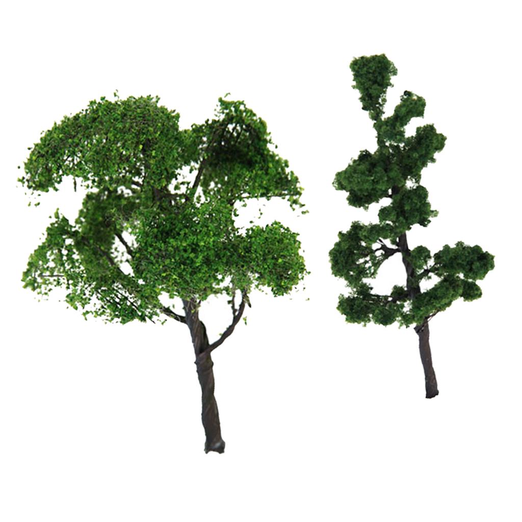 2pcs Landscape Model Tree Elm Tree + Mountain pine Scenery Building