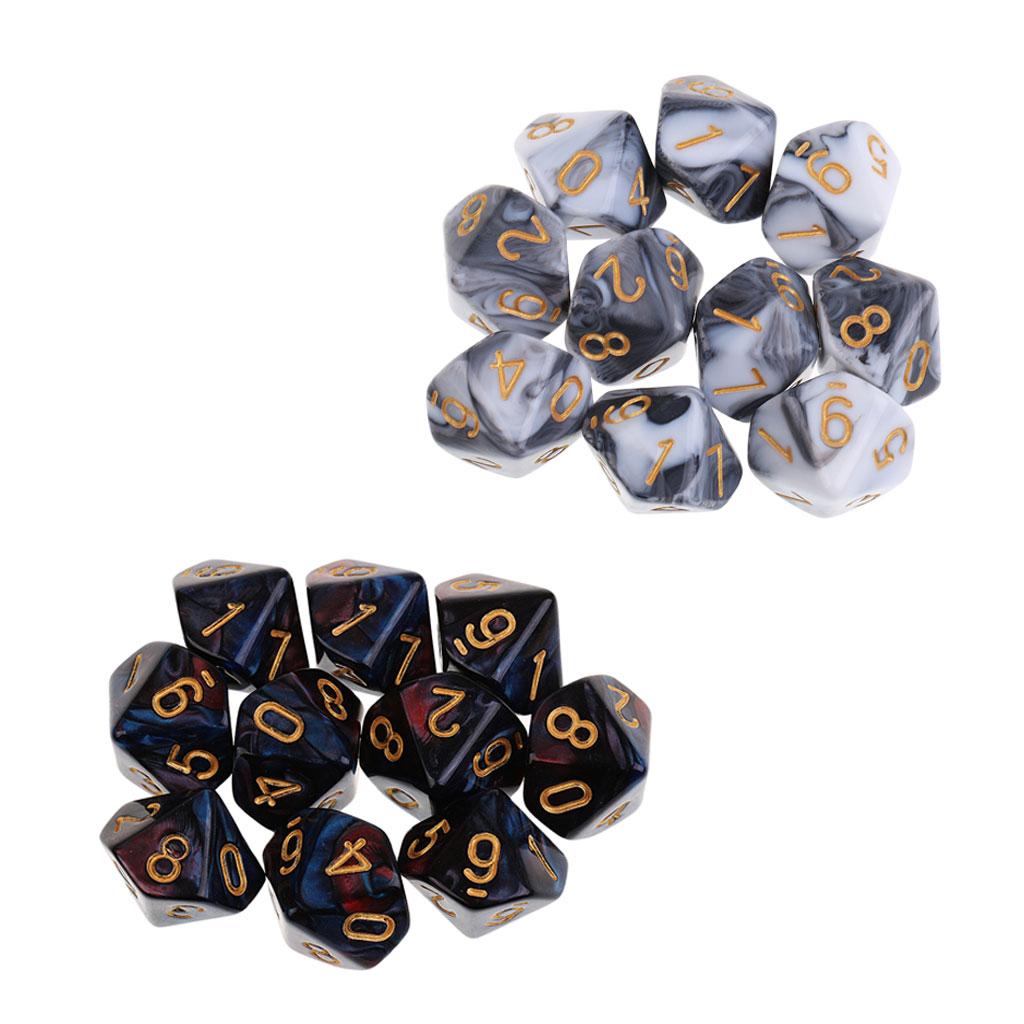20PCS 10 Sided Dice Polyhedral Dice for Dungeons and Dragons Table Games