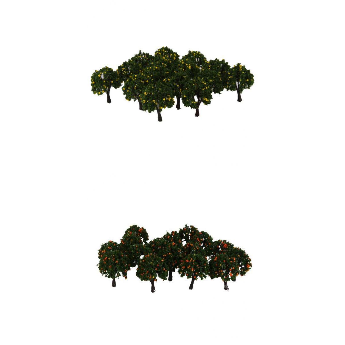 40pcs Model Train Yellow Fruit Trees Garden Street Layout Scale 1/300 4CM