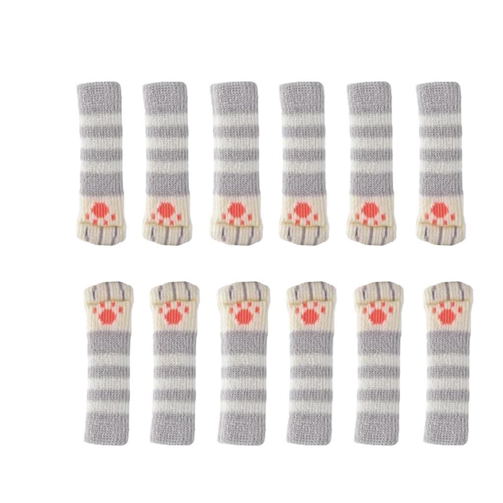 12PCS 3.5x11cm Furniture Feet Caps Covers/Knitted Chair Leg Socks Style_3