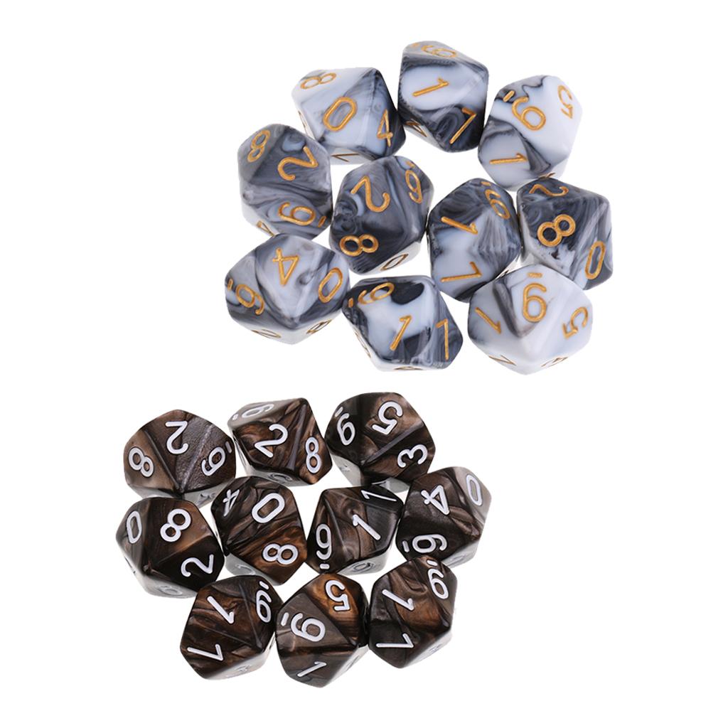 20PC 10 Sided Dice D10 Polyhedral Dice for Dungeons and Dragons Table Games