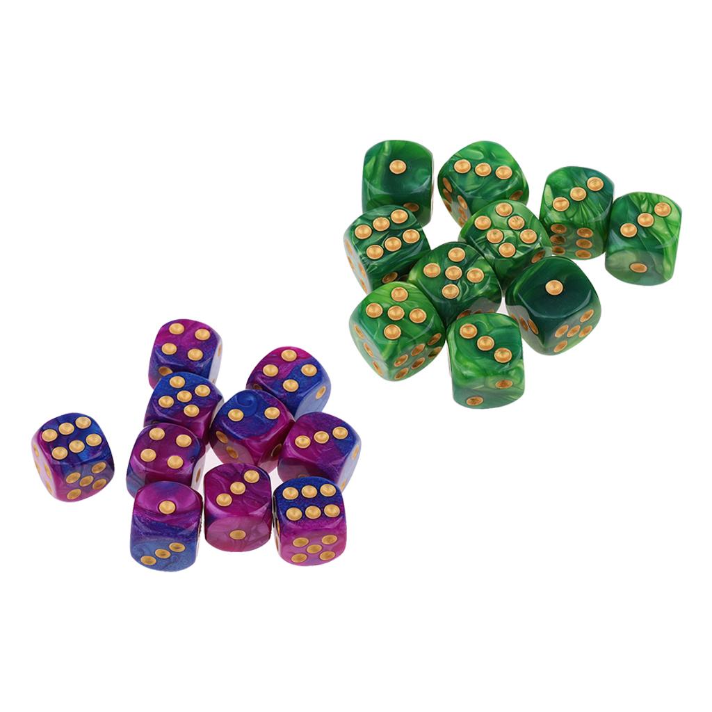 20x Six Sided D6 Dice Dotted For Dungeons and Dragons Props
