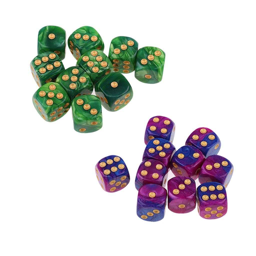 20x Six Sided D6 Dice Dotted For Dungeons and Dragons Props