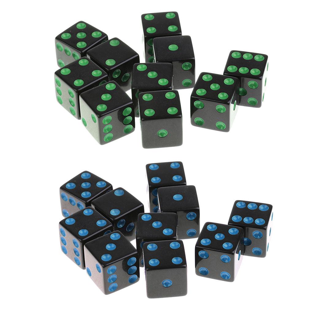 20 Pieces/Set Plastic Dice D6 6 Sided Dotted Dice for D&D RPG Toy
