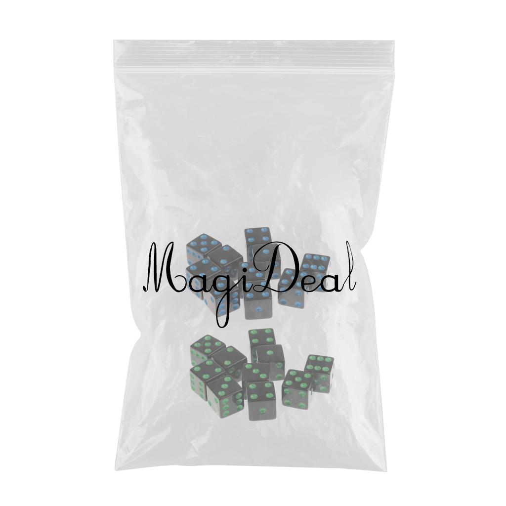 20 Pieces/Set Plastic Dice D6 6 Sided Dotted Dice for D&D RPG Toy