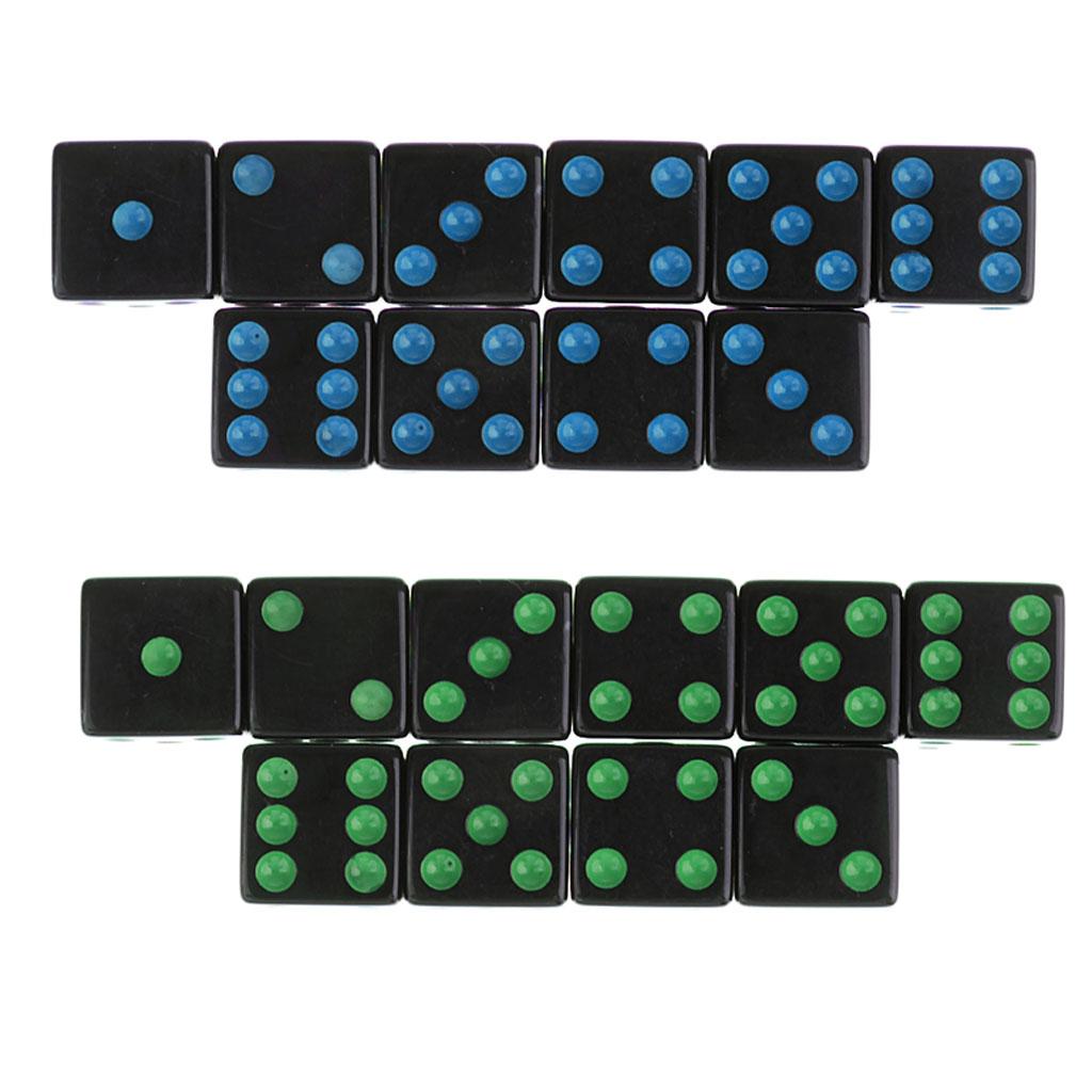 20 Pieces/Set Plastic Dice D6 6 Sided Dotted Dice for D&D RPG Toy