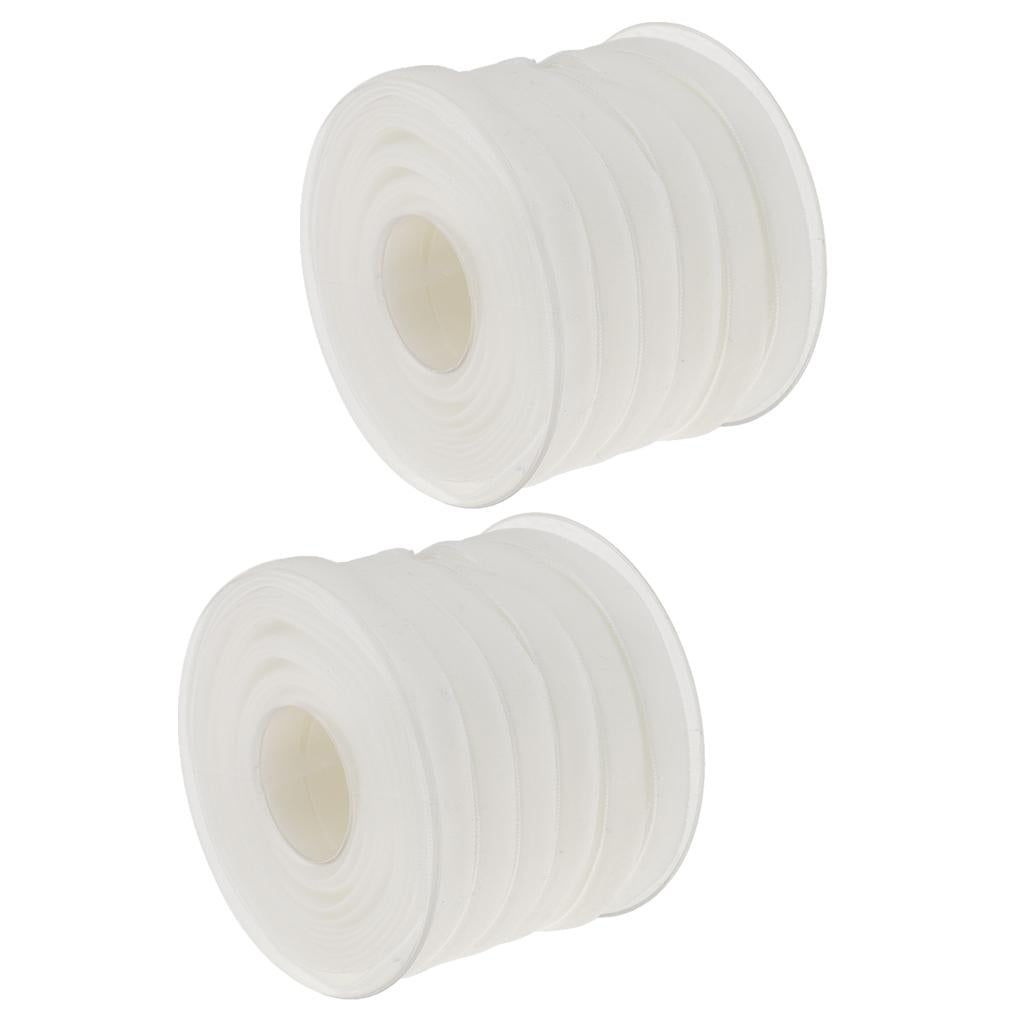 2pcs 20 Yard 10mm Wide Velvet Ribbon Roll Crafts wedding party supply white