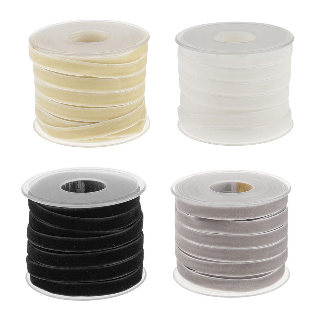 20 Yard 10mm Wide Velvet Ribbon for Crafts Gift Packing 4 Rolls