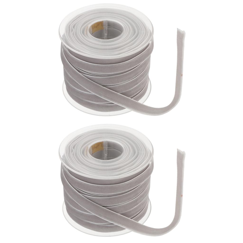 2pcs 20 Yard 10mm Wide Velvet Ribbon Roll Crafts wedding party supply grey