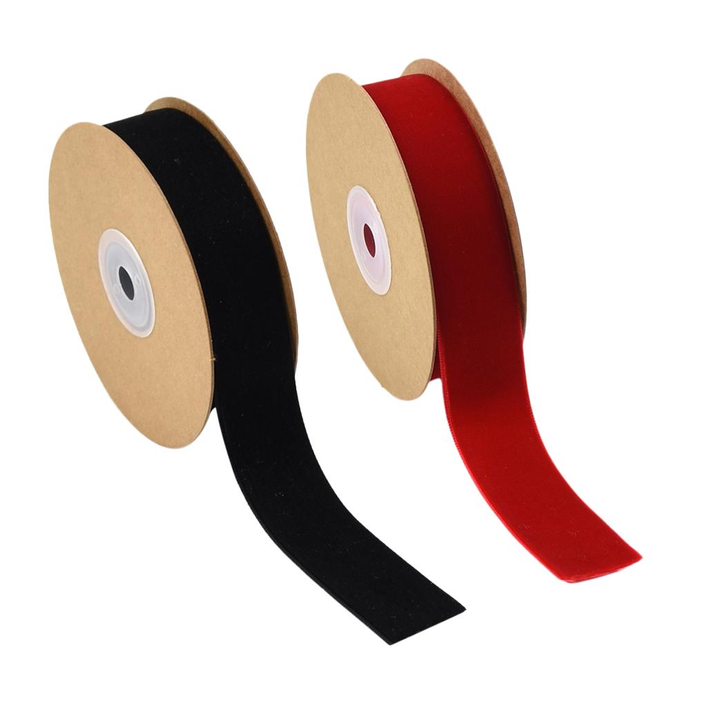 20 Yard 10mm Wide Velvet Ribbon for Crafts Gift Packing 2 Rolls