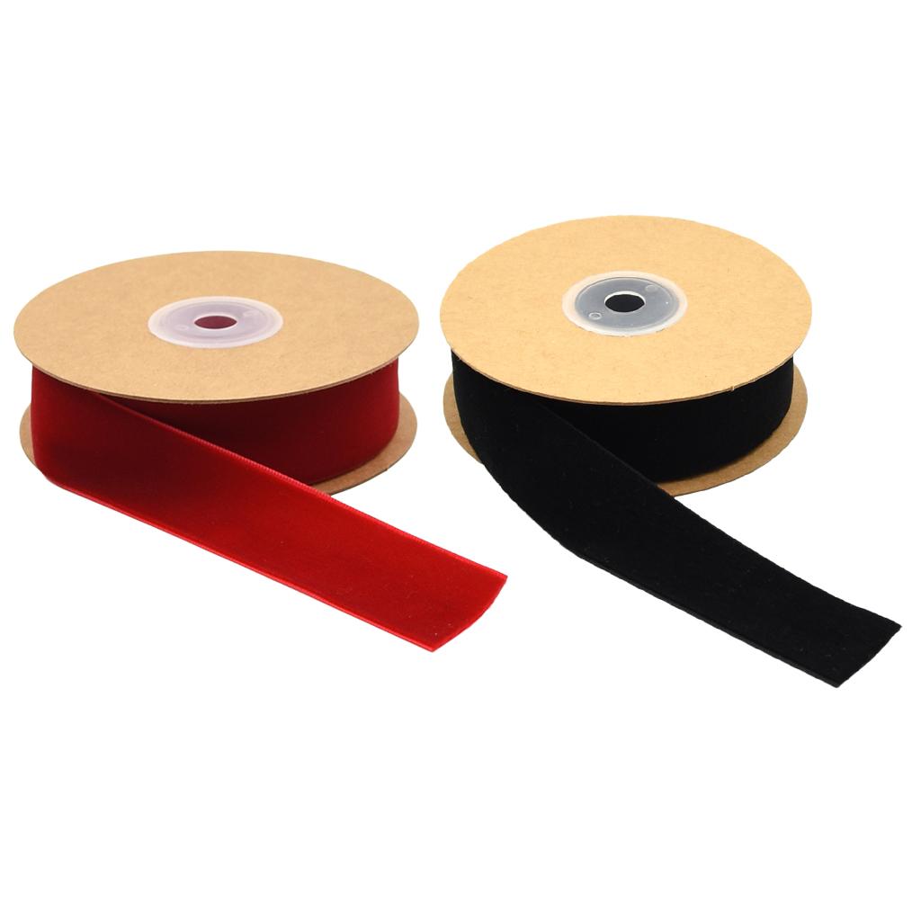 20 Yard 10mm Wide Velvet Ribbon for Crafts Gift Packing 2 Rolls