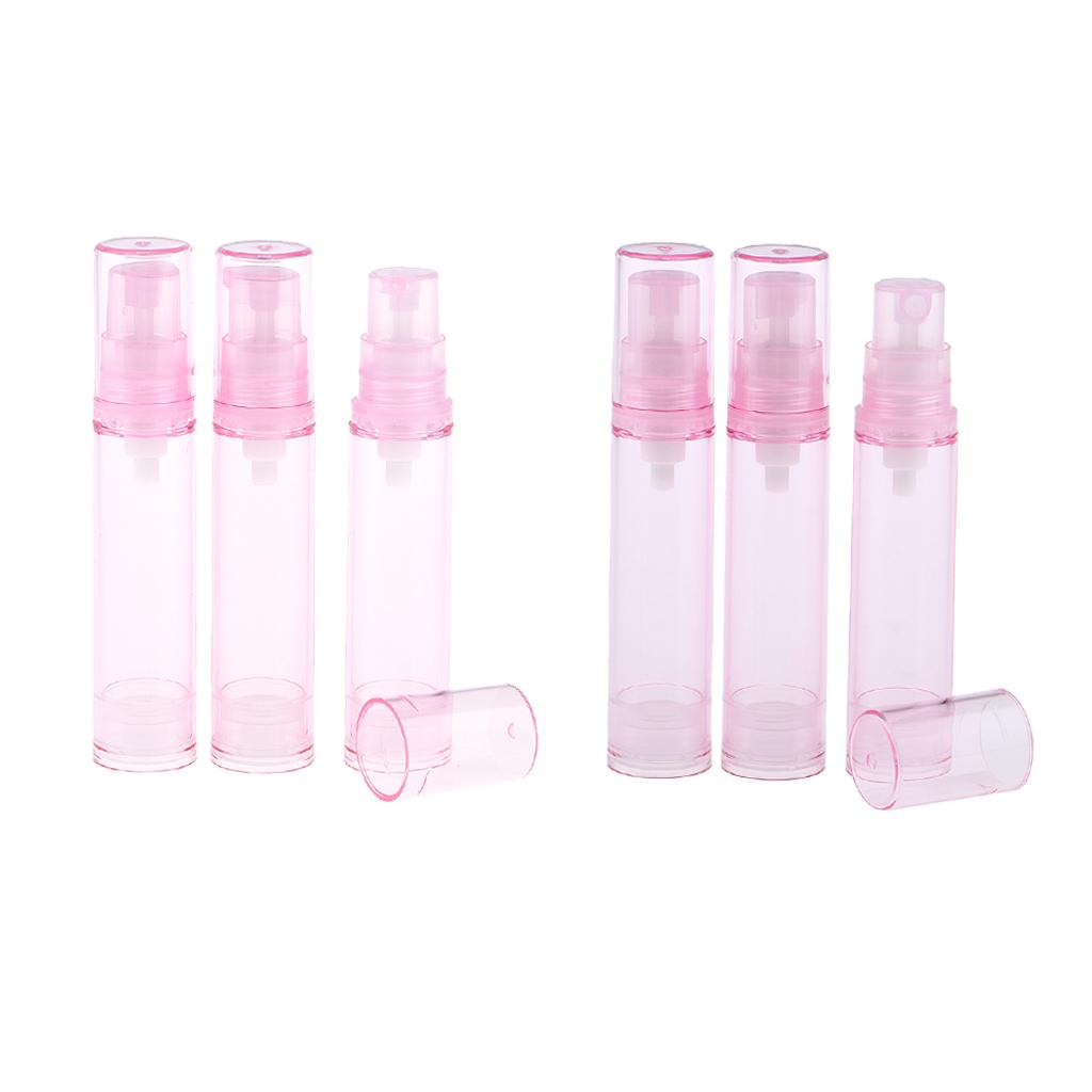 6Pcs 10ml Empty Airless Pump Bottles Refillable Cosmetic Spray Containers