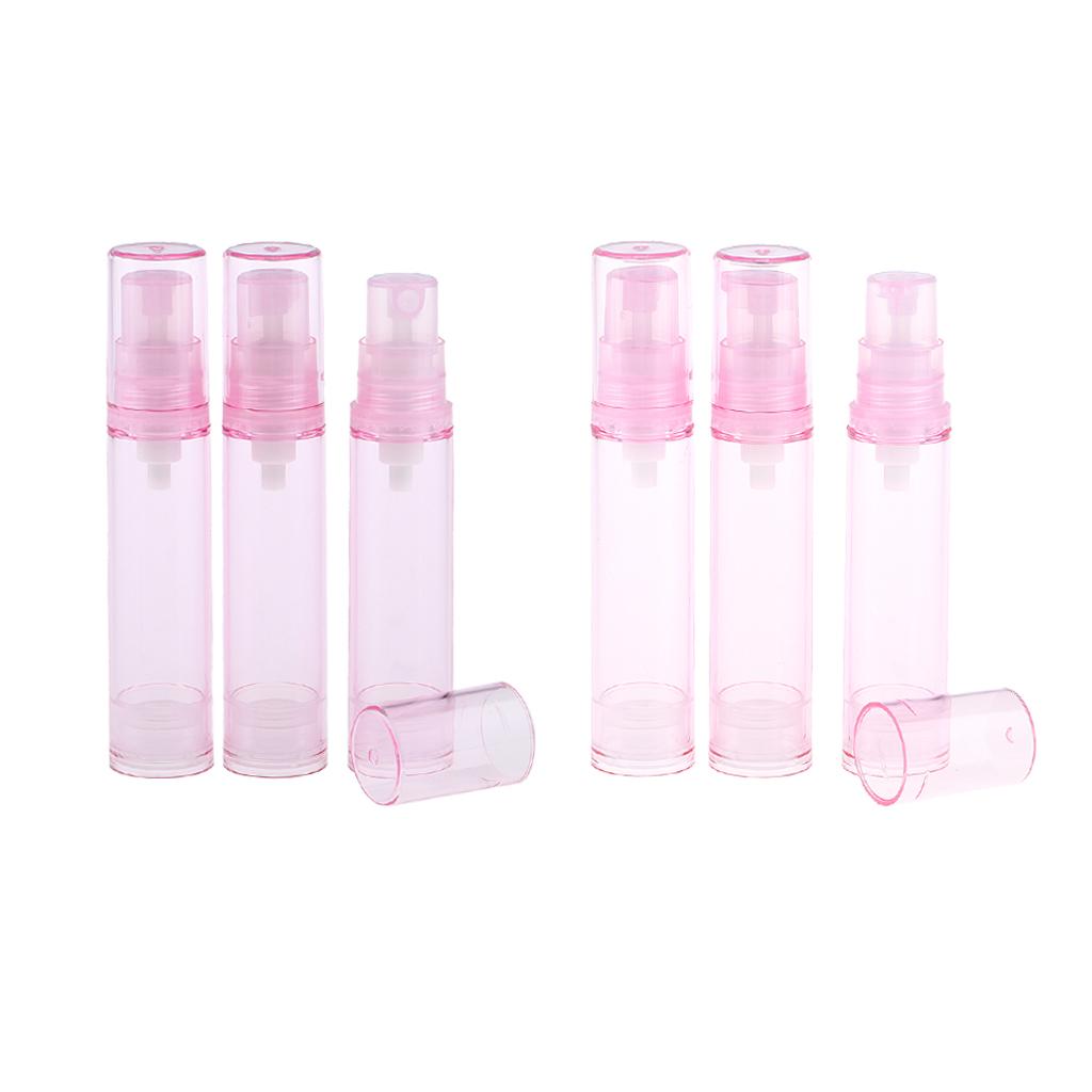 6Pcs 10ml Empty Airless Pump Bottles Refillable Cosmetic Spray Containers