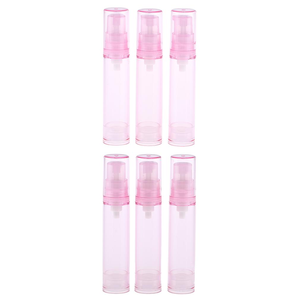 6Pcs 10ml Empty Airless Pump Bottles Refillable Cosmetic Spray Containers