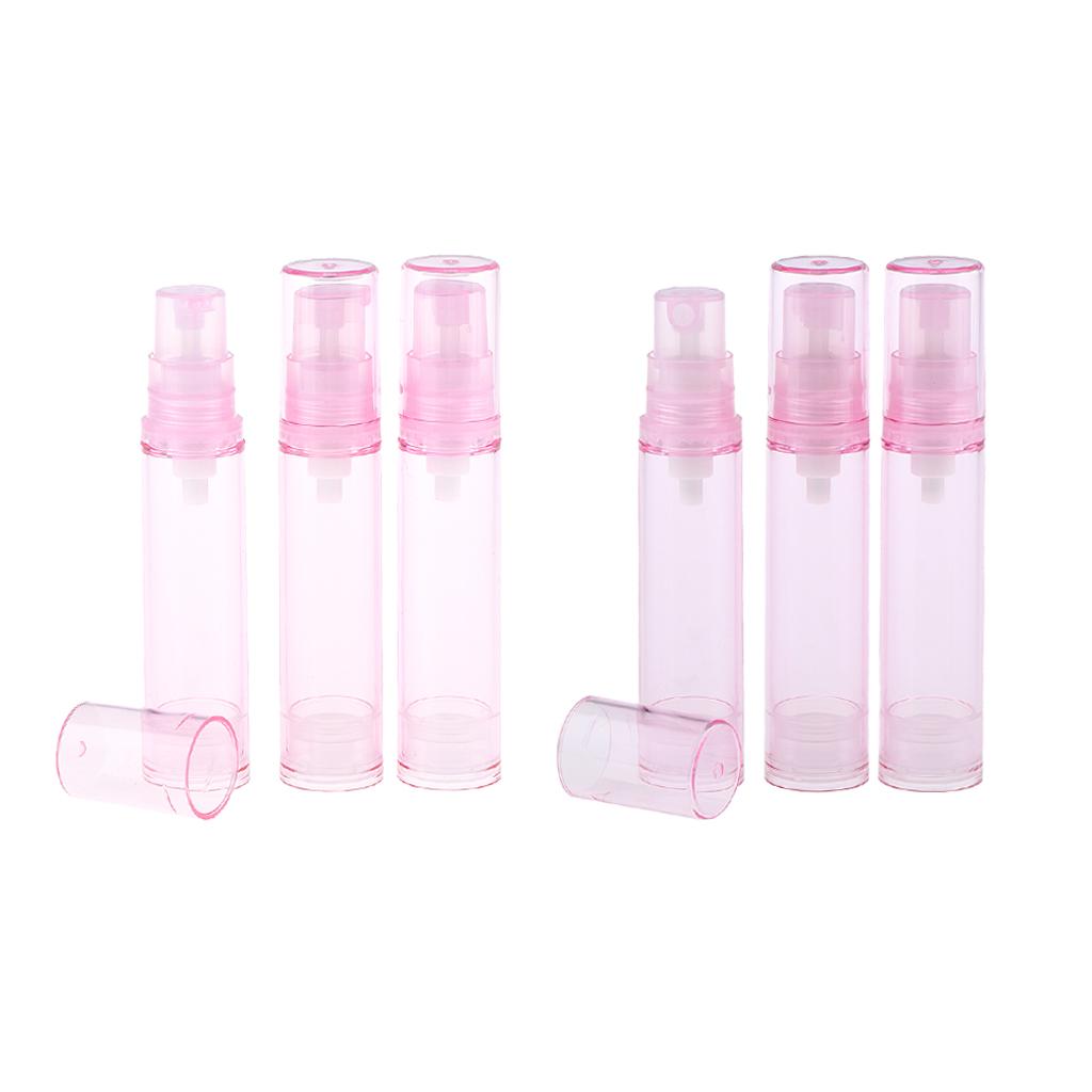 6Pcs 10ml Empty Airless Pump Bottles Refillable Cosmetic Spray Containers