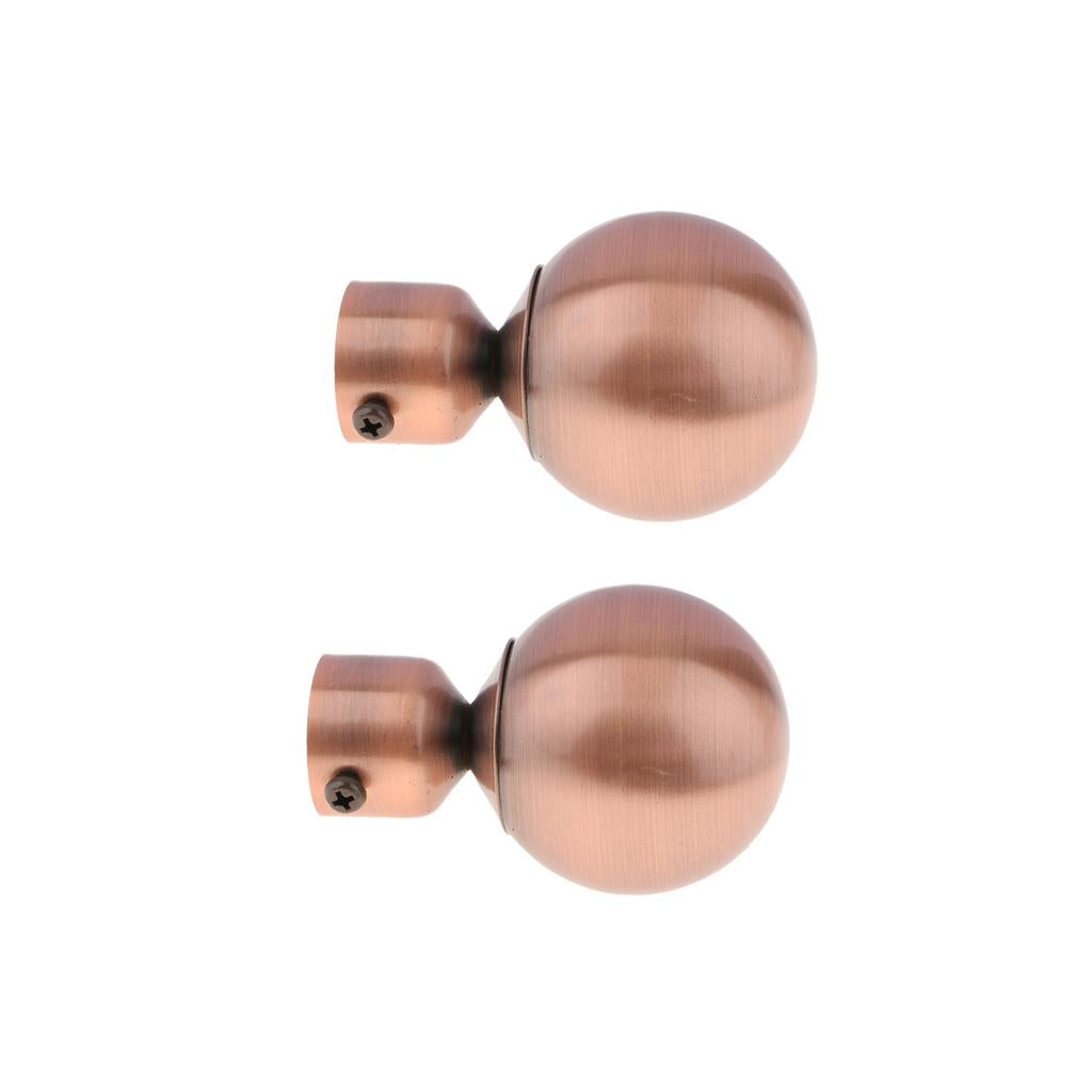 2Pcs Curtain Rod Head/Ends/Drapery Pole Finals Dia 28mm Red Ball