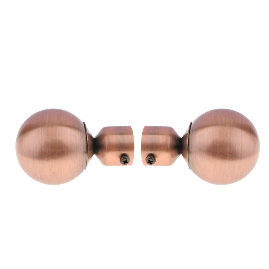 2Pcs Curtain Rod Head/Ends/Drapery Pole Finals Dia 28mm Red Ball