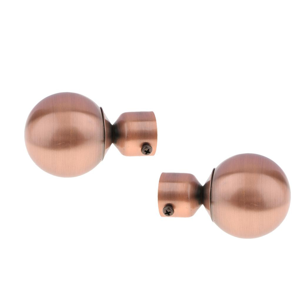 2Pcs Curtain Rod Head/Ends/Drapery Pole Finals Dia 28mm Red Ball