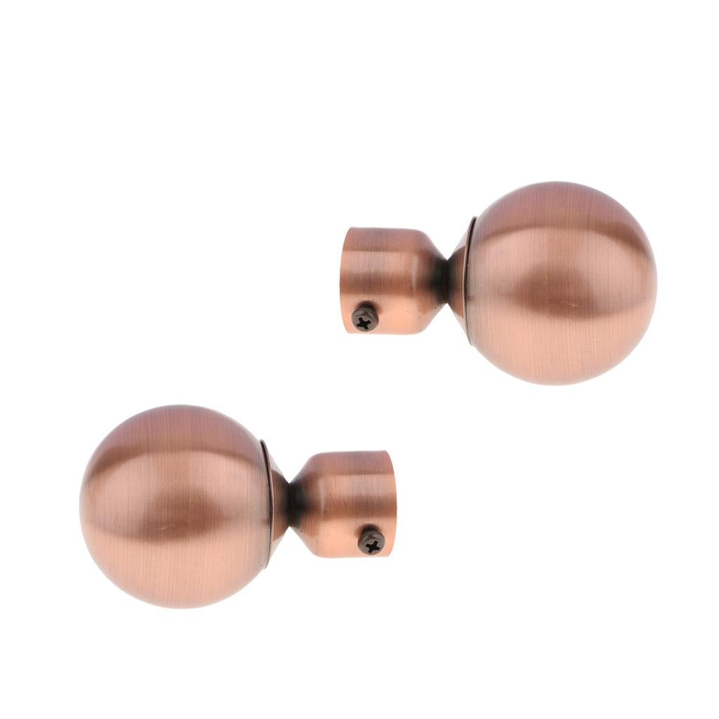 2Pcs Curtain Rod Head/Ends/Drapery Pole Finals Dia 28mm Red Ball