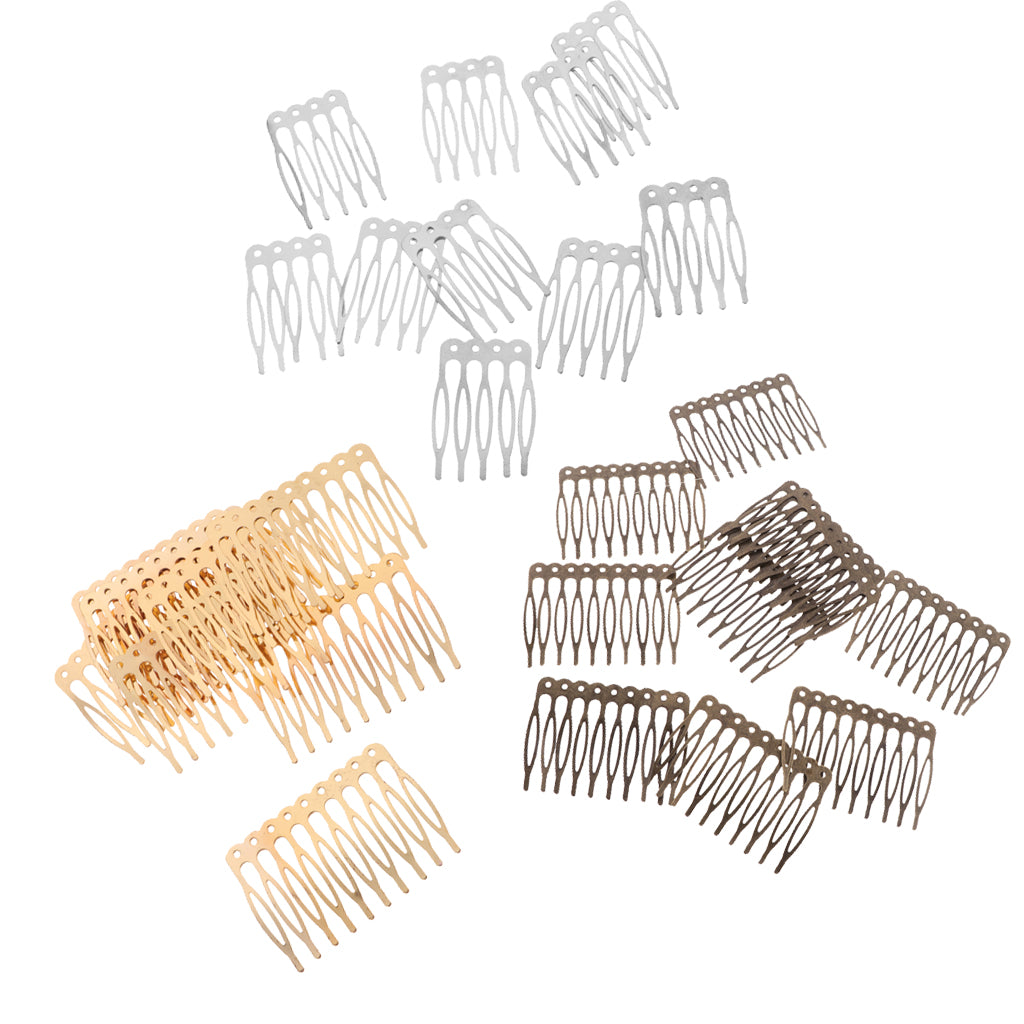30 Pieces Vintage Blank Metal Hair Comb Clip for Bridal Hair Accessories DIY