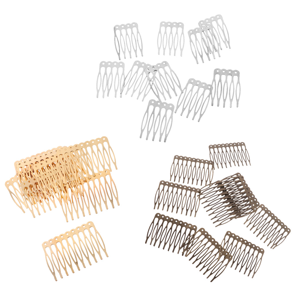 30 Pieces Vintage Blank Metal Hair Comb Clip for Bridal Hair Accessories DIY