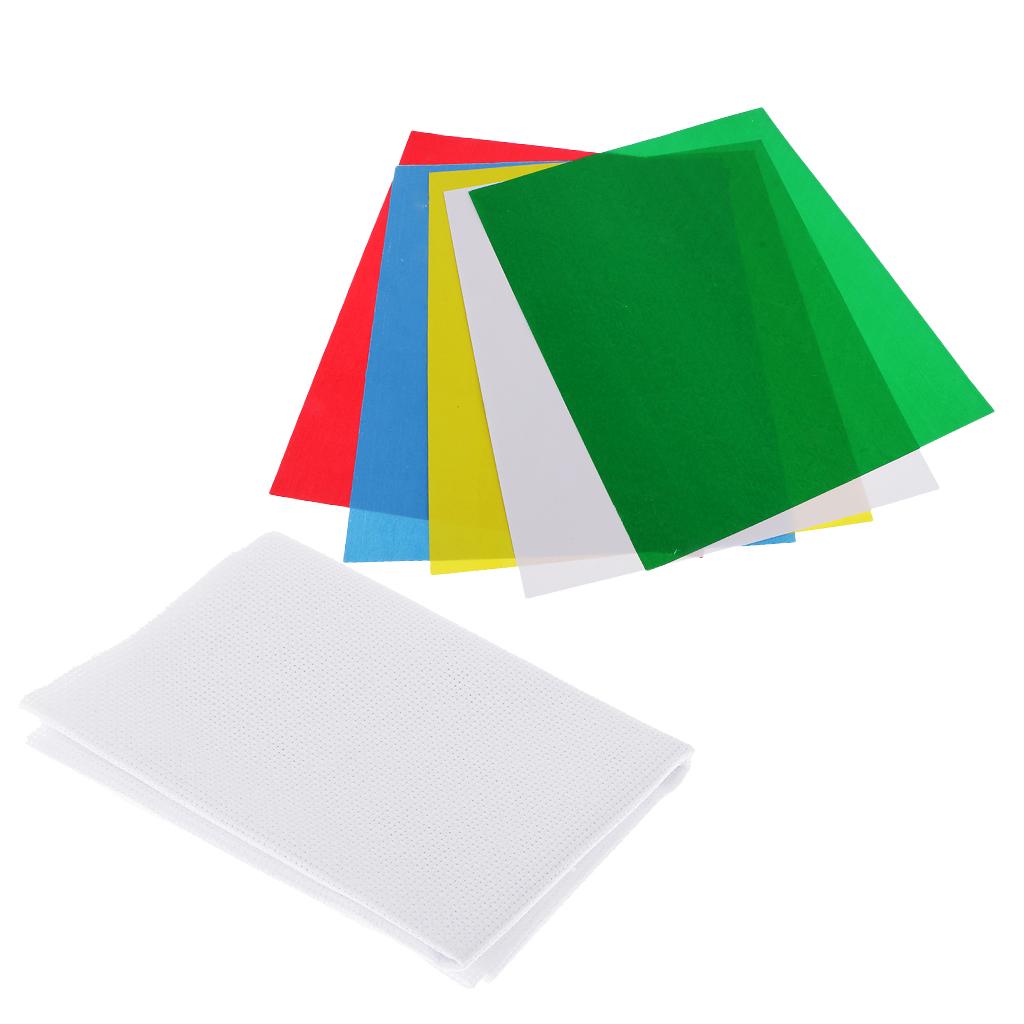 6Pcs 11CT Aida Cloth Cross Stitch Embroidery Fabric Tracing Paper Sheets