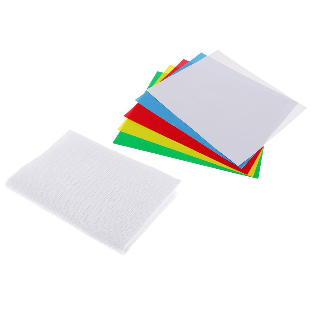 6Pcs 11CT Aida Cloth Cross Stitch Embroidery Fabric Tracing Paper Sheets