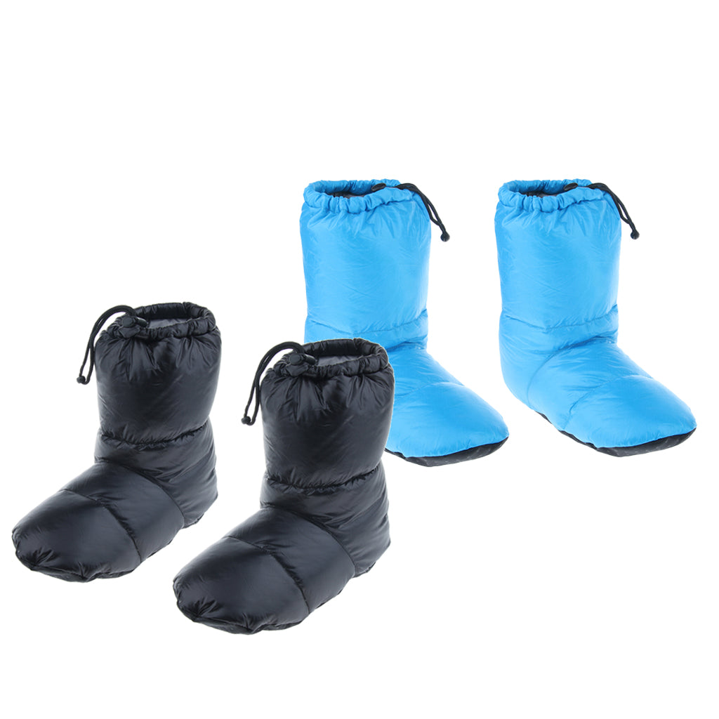 2Pcs White Goose Down Slippers Winter Warm Camping Tent Foot Booties XL