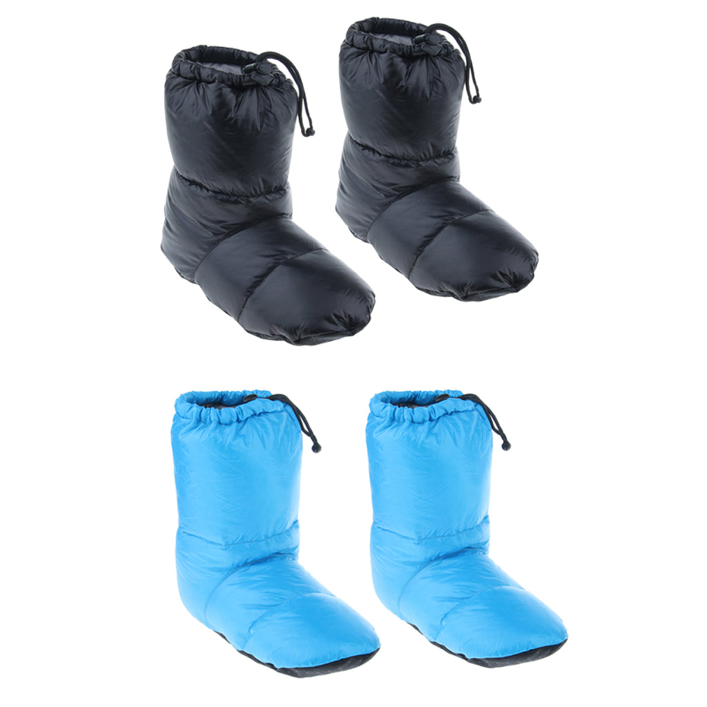 2Pcs White Goose Down Slippers Winter Warm Camping Tent Foot Booties XL