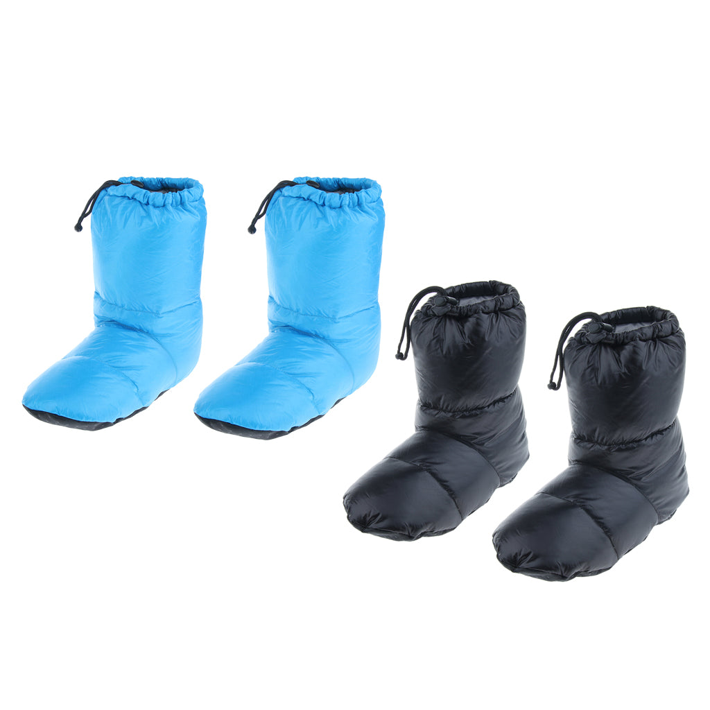 2Pcs White Goose Down Slippers Winter Warm Camping Tent Foot Booties XL