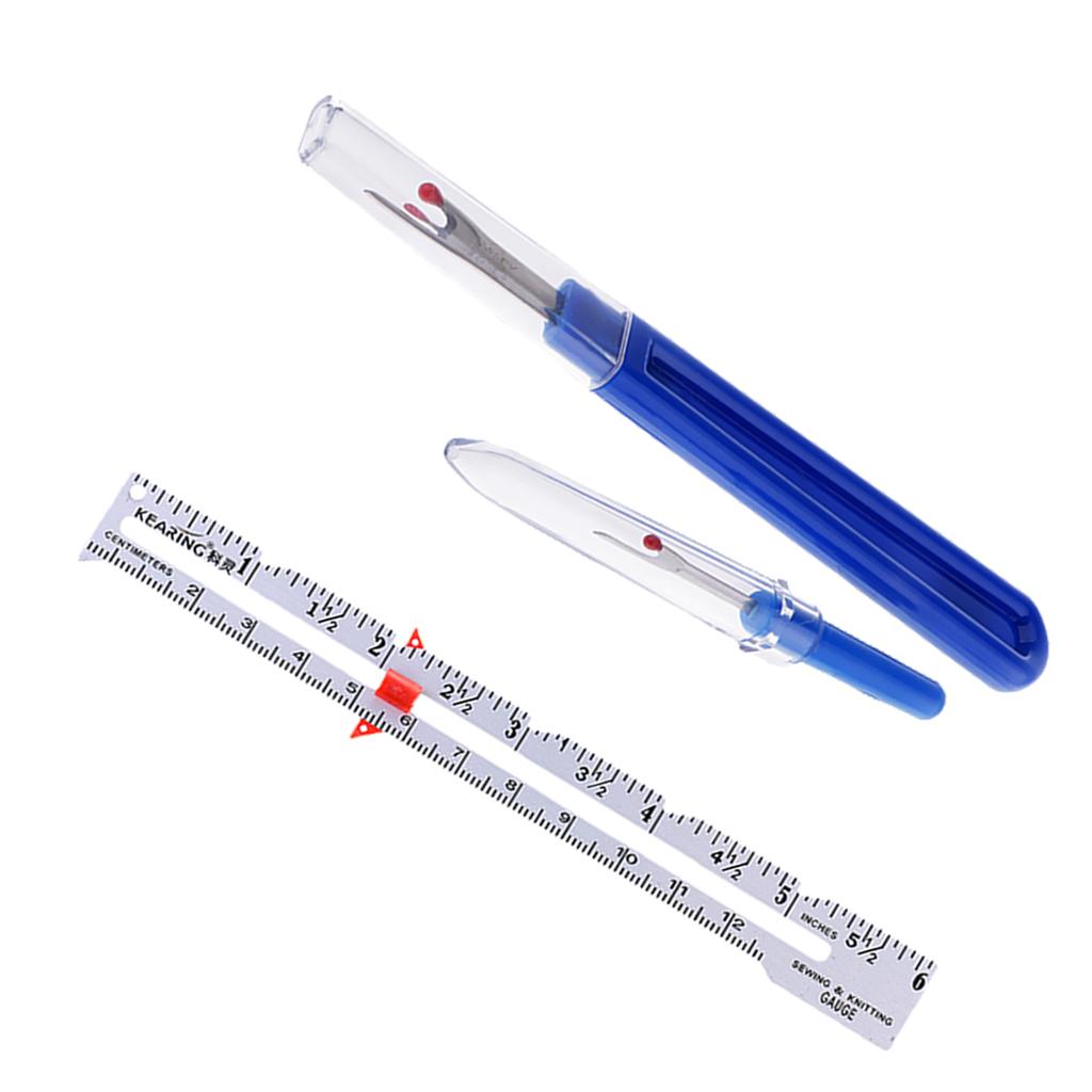 3Pcs Sewing Knitting Gauge Garment Pattern Dress Making Ruler Seam Rippers