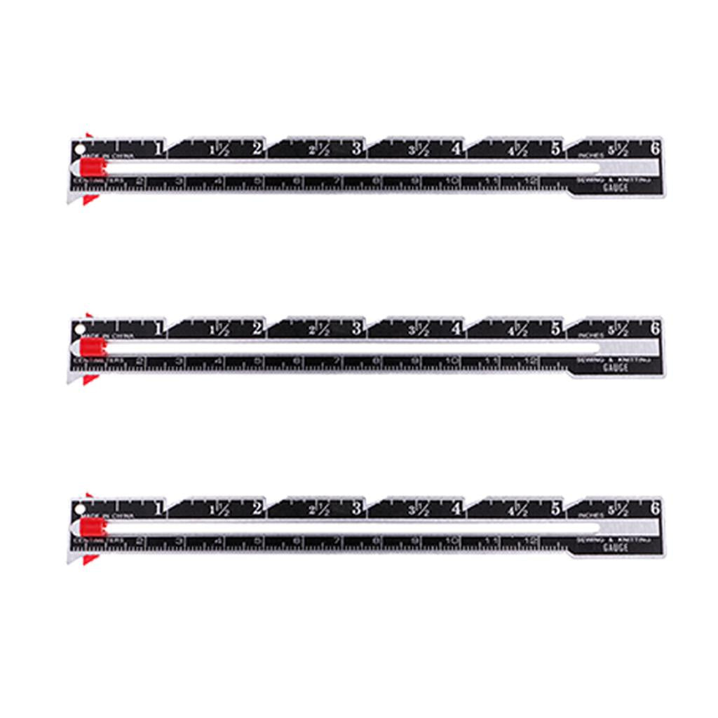 3x Metal Sewing and Knitting Gauge Garment Pattern Dress Making Ruler