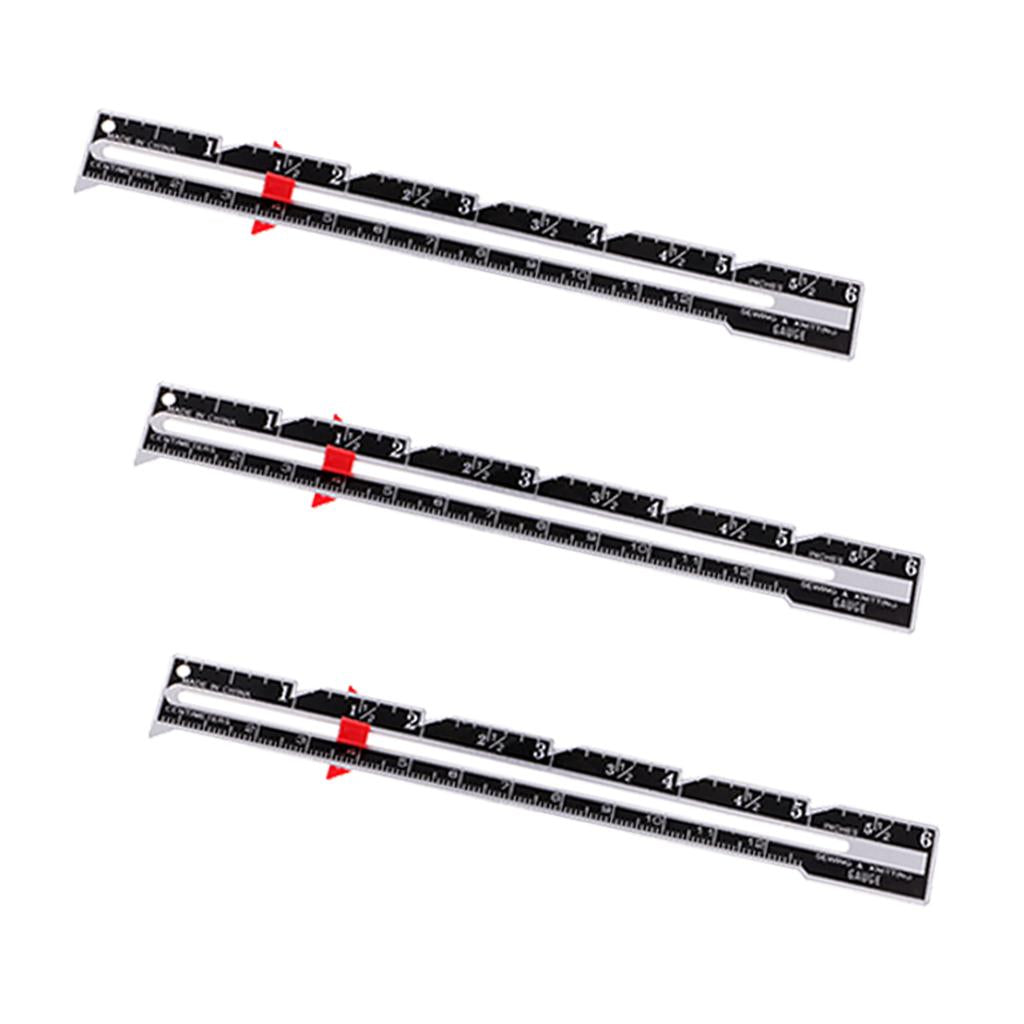 3x Metal Sewing and Knitting Gauge Garment Pattern Dress Making Ruler