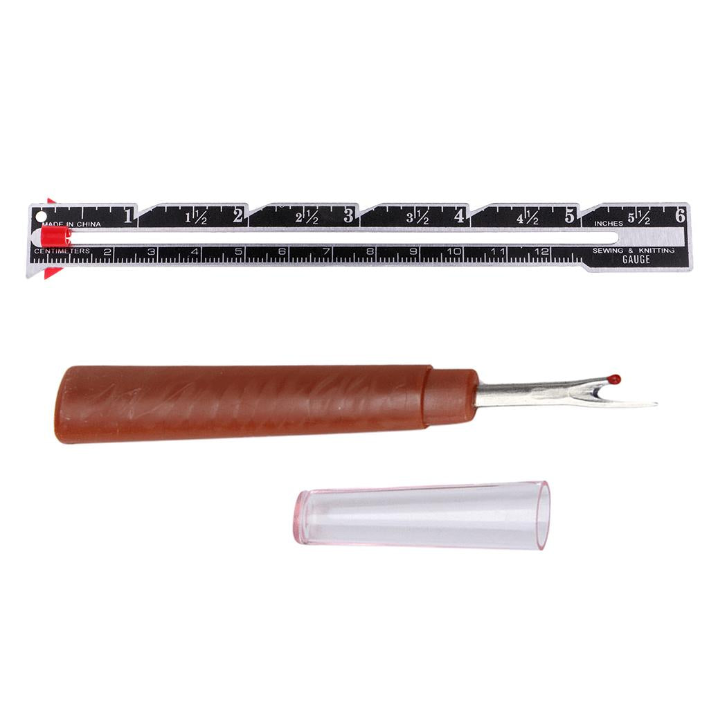 2pcs Sewing Gadget Gauge and Seam Ripper for Tailor Dressmaker Designer