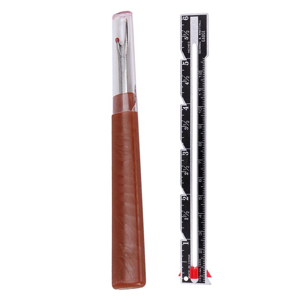 2pcs Sewing Gadget Gauge and Seam Ripper for Tailor Dressmaker Designer