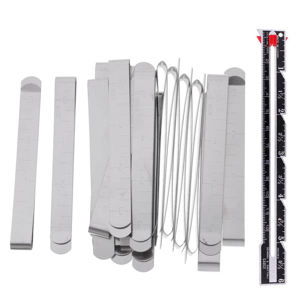 21pcs 3 Inch Metal Alloy Hem Curtain Clips Measuring Guides Sewing Gauge