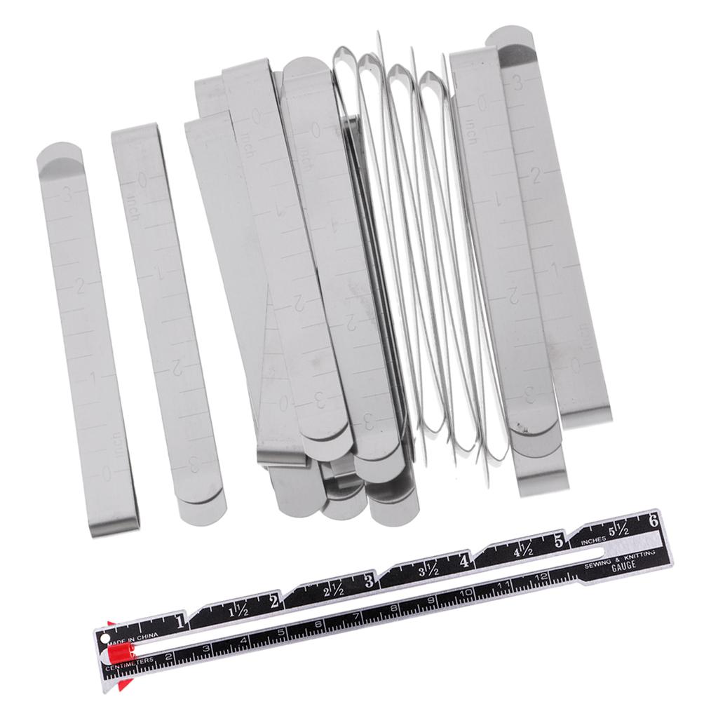 21pcs 3 Inch Metal Alloy Hem Curtain Clips Measuring Guides Sewing Gauge