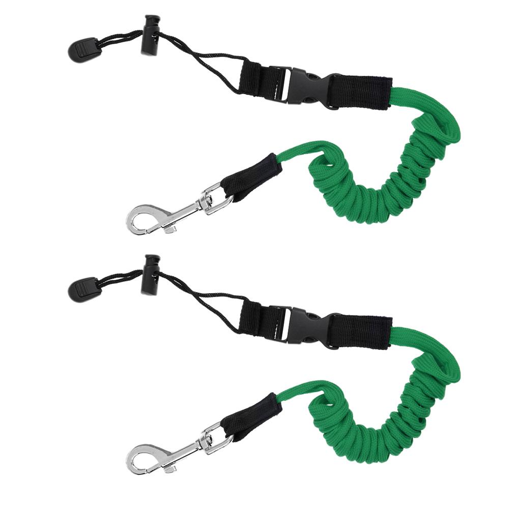 2Pc Elastic Coiled Cord Lanyard SUP Leash for Kayak Canoe Paddle Fishing Rod
