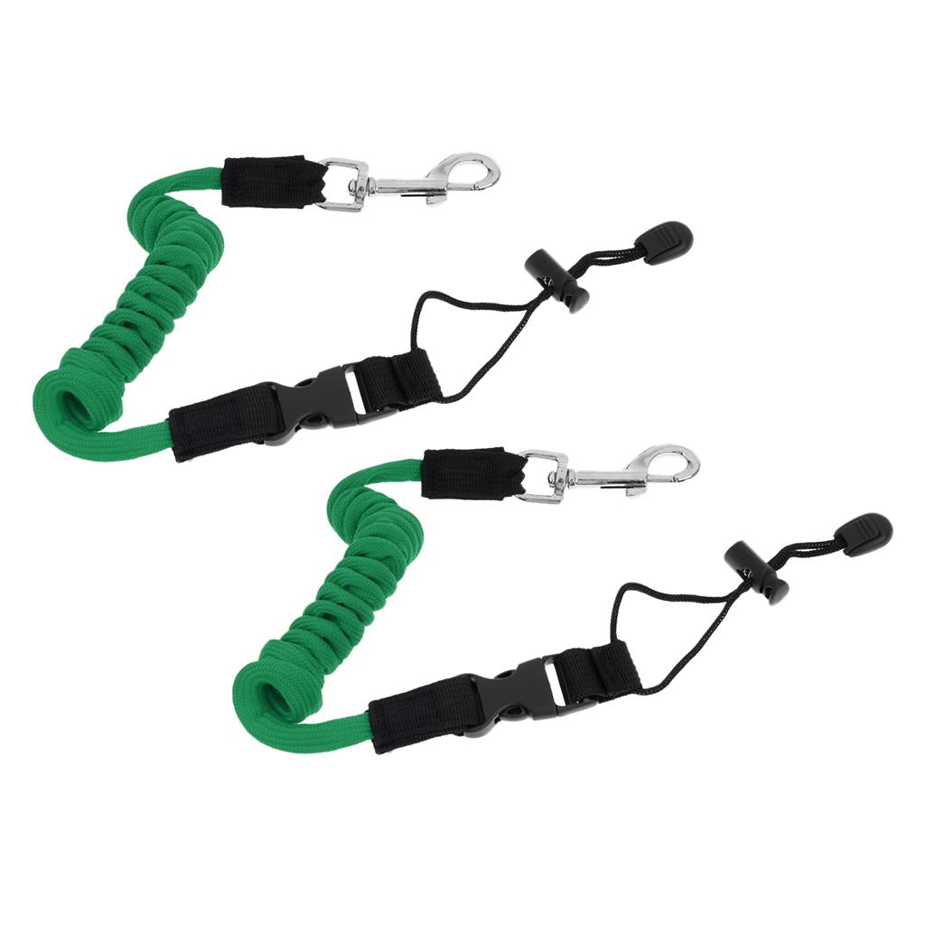 2Pc Elastic Coiled Cord Lanyard SUP Leash for Kayak Canoe Paddle Fishing Rod