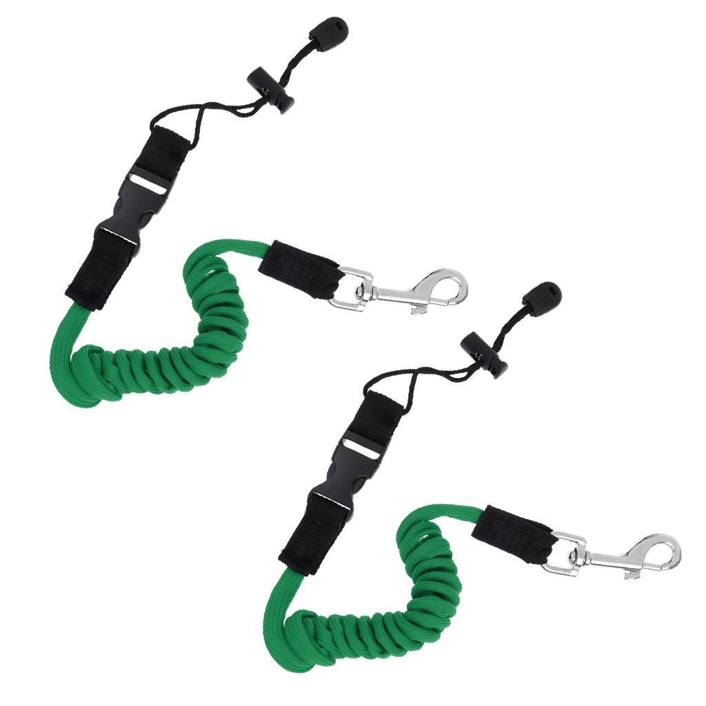 2Pc Elastic Coiled Cord Lanyard SUP Leash for Kayak Canoe Paddle Fishing Rod